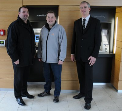 vlnr: Martin Webert (NOTIFIER), Thomas Rüterbories, Jürgen Harke (Volksbank Heiden eG)